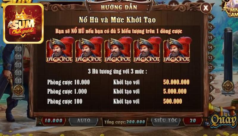 Các biểu tượng và cách tính thưởng Kho Báu Hải Tặc Sumclub